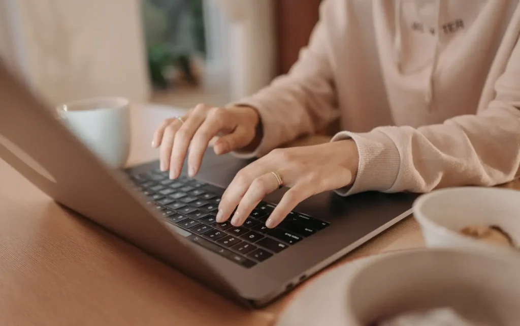 Woman on a computer