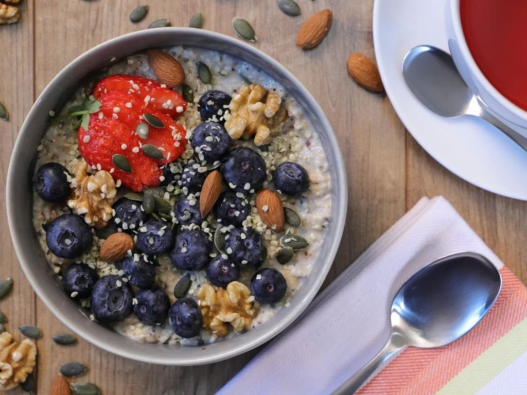 Bowl of Breakfast Cereal with Fruits