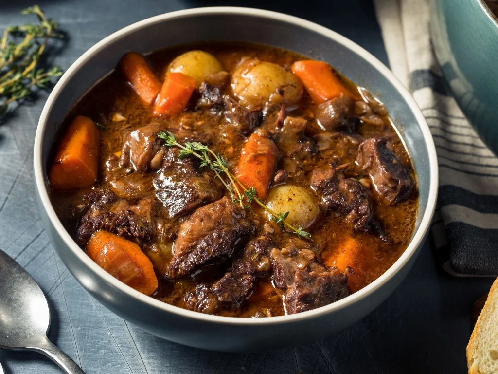 Beef stew with carrots and potatoes