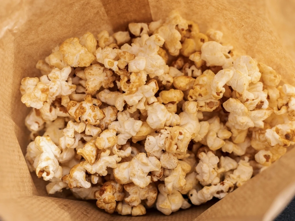 Popcorn in a brown bag