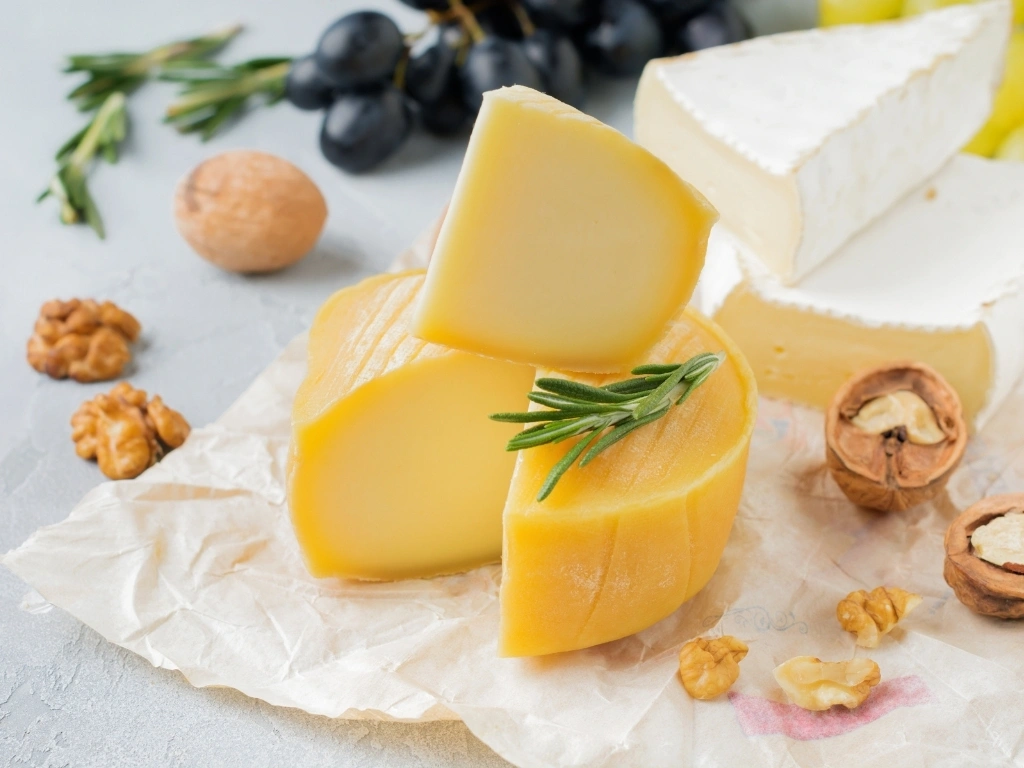 Pieces of cheese in varying sizes