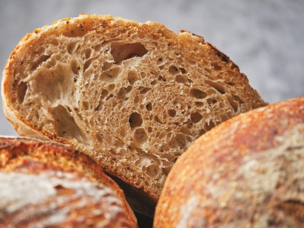 Sliced sourdough bread