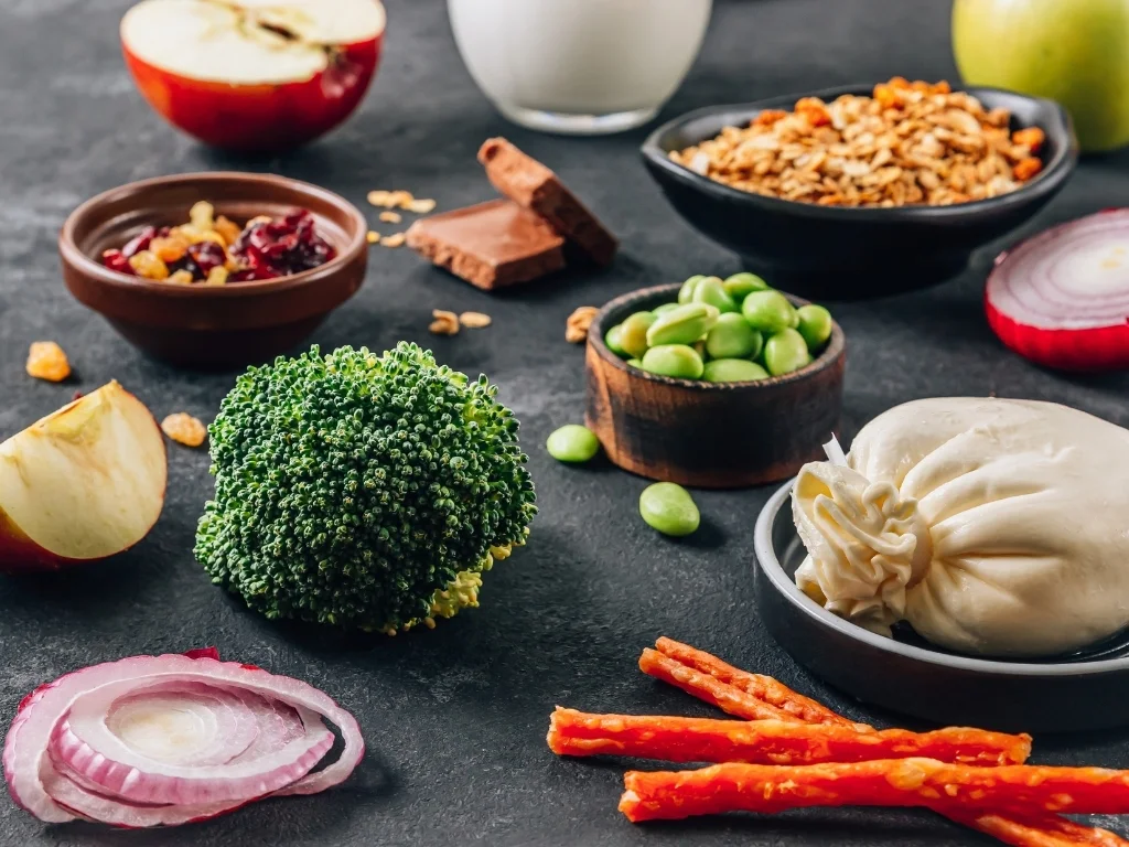 High fodmap ingredients on black background