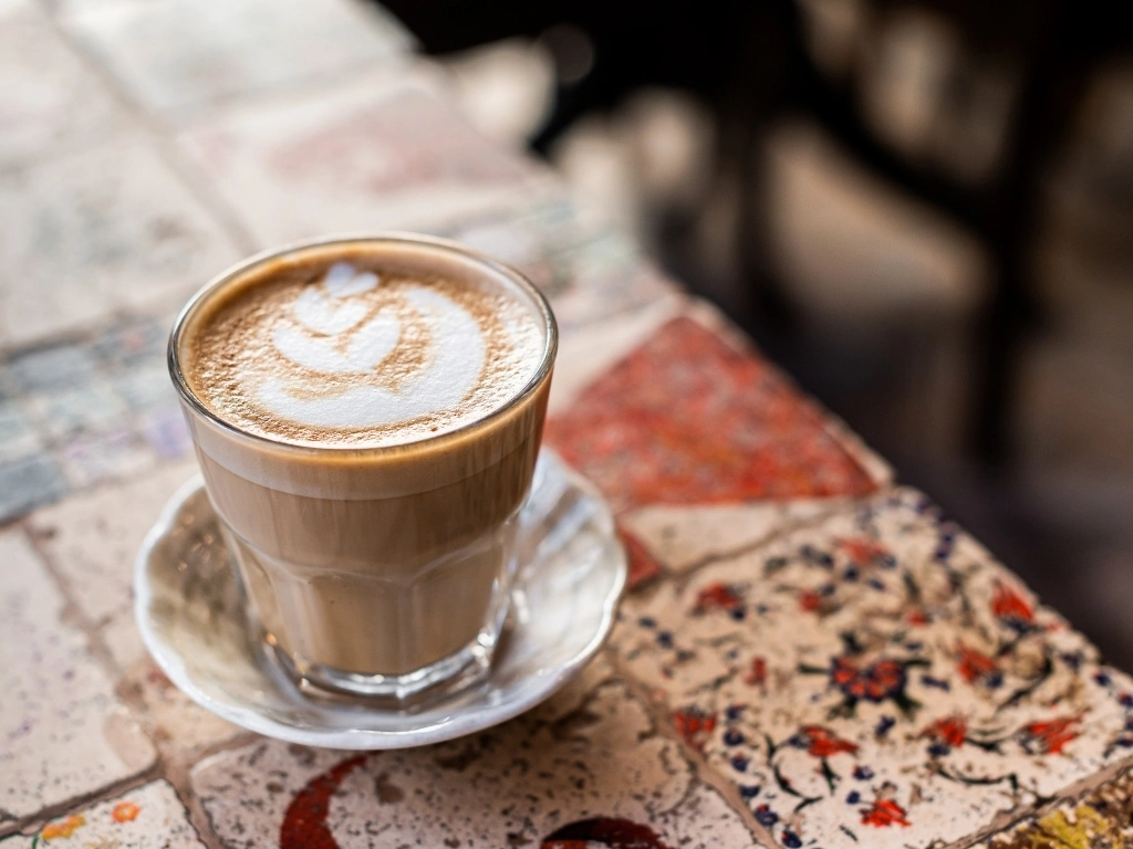 Cup of coffee with latte art