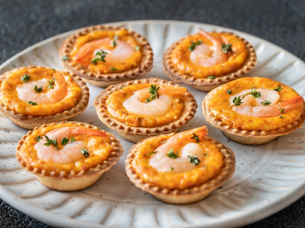 Mini savory shrimp tartlets