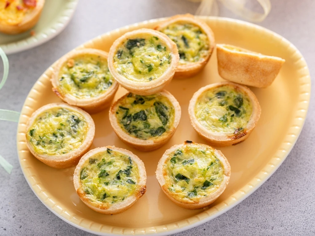 Plate of mini quiches