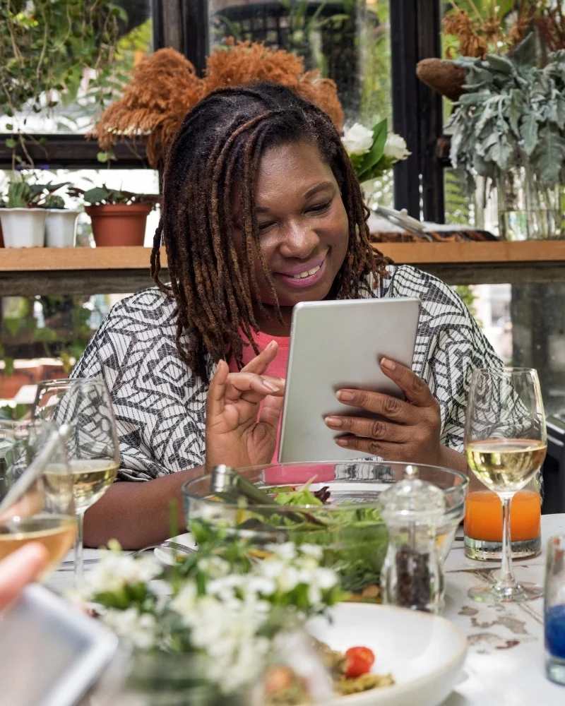 Women browsing devices connection concept