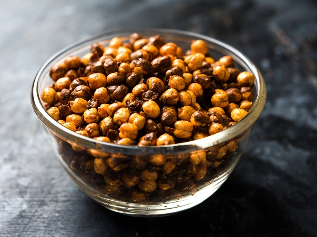 Bowl of roasted chickpeas