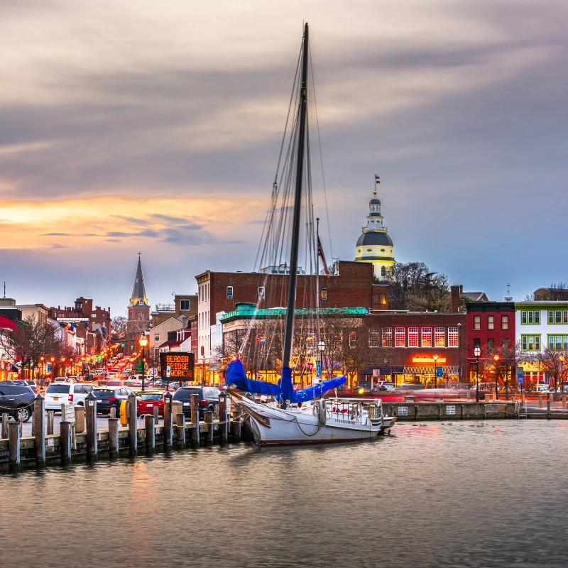 The City Dock at Annapolis Harbor in Annapolis, Maryland