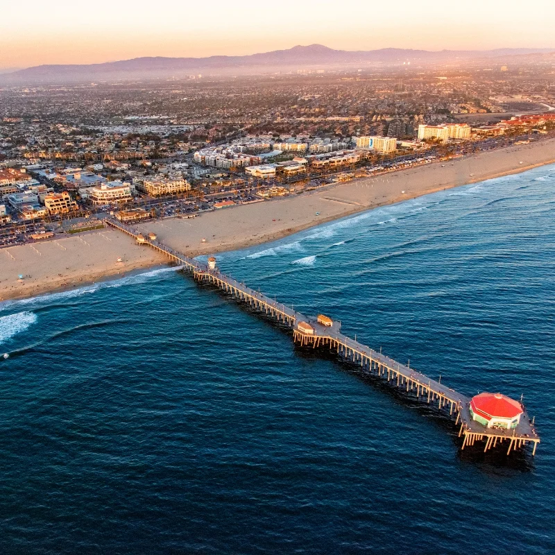 Huntington beach pier at sunset