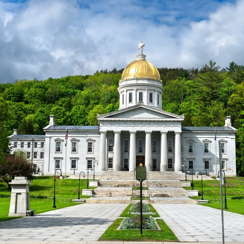 the Vermont State House, located in Montpelier, Vermont.