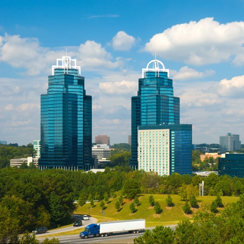 The King and Queen towers, in Sandy Springs, Georgia.