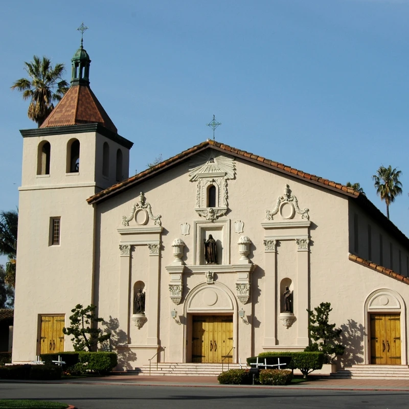 Mission Santa Clara de Asís on the campus of Santa Clara University in Santa Clara, California